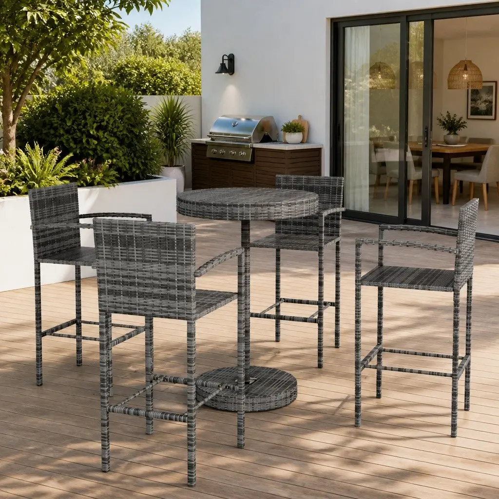 5-Piece Grey Bar Set for Outdoor Gatherings
