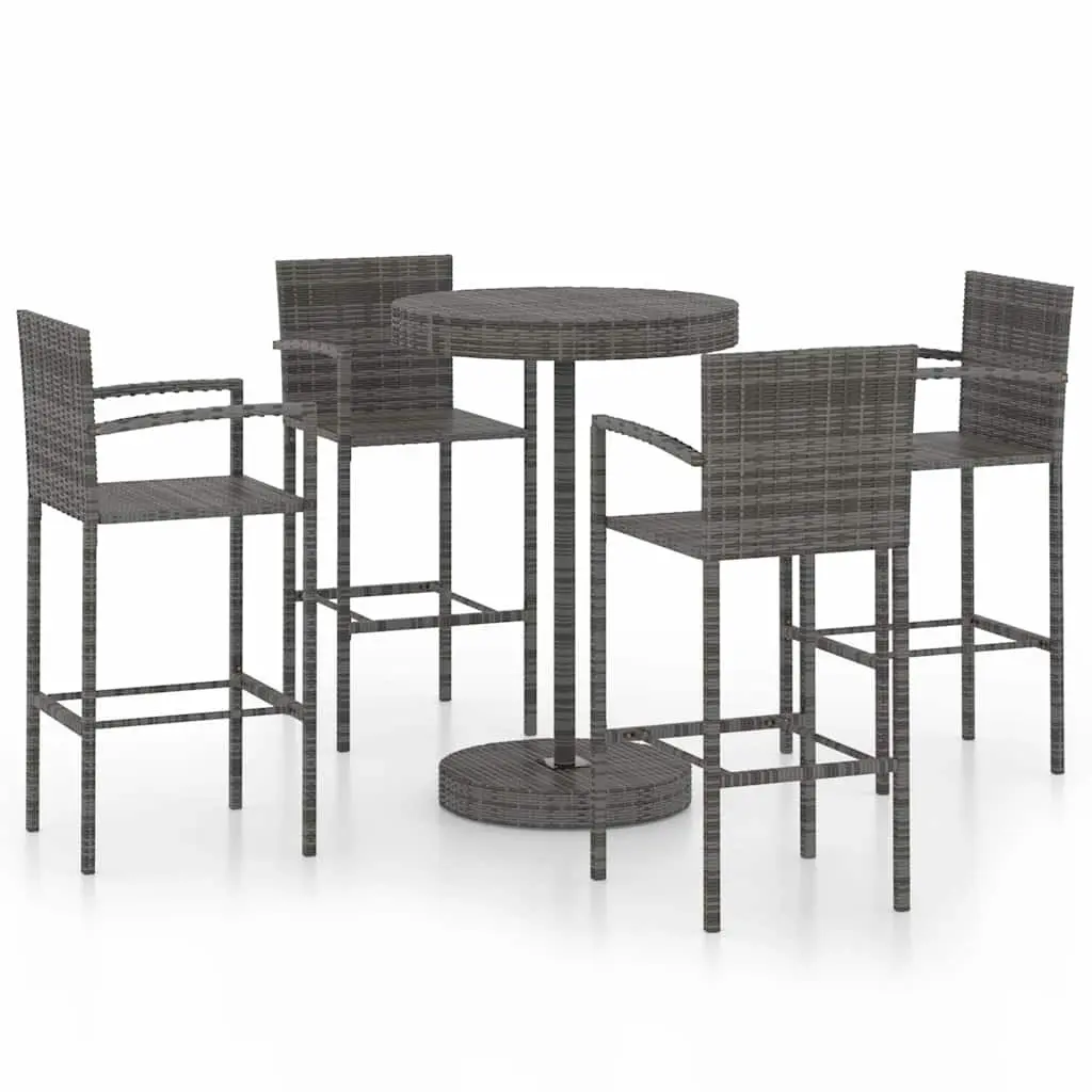 5-Piece Grey Bar Set for Outdoor Gatherings