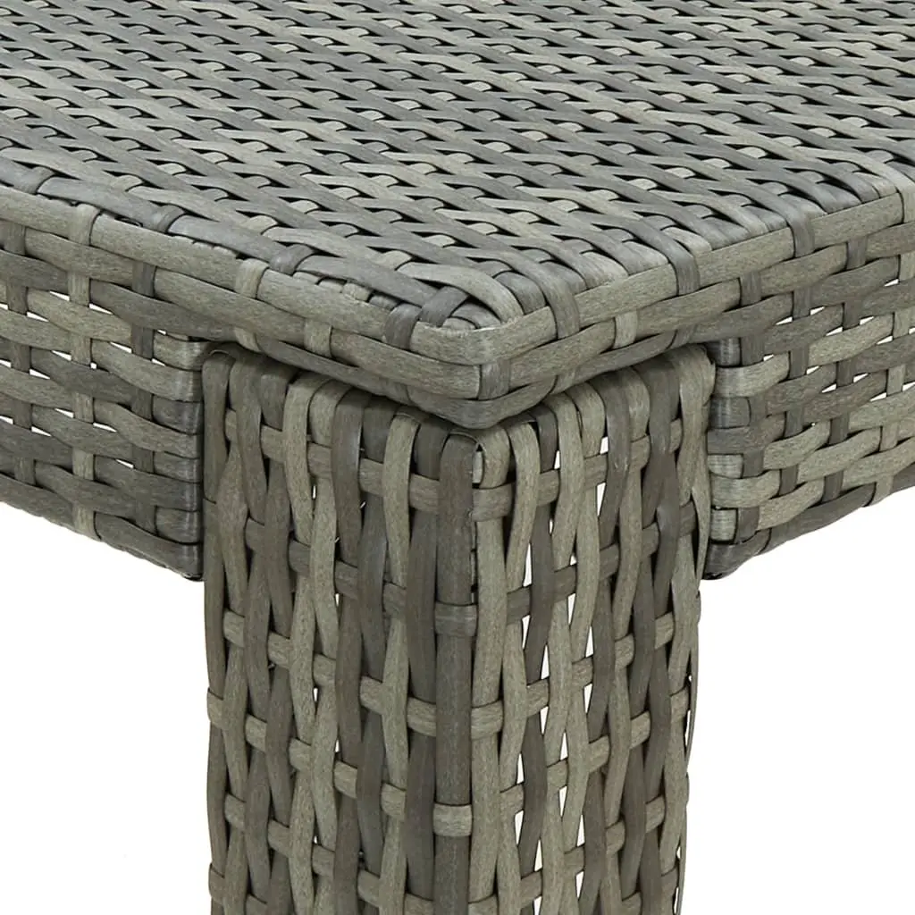 5 Piece Outdoor Bar Set Grey Poly Rattan Garden Bar Table Stools with Cushions