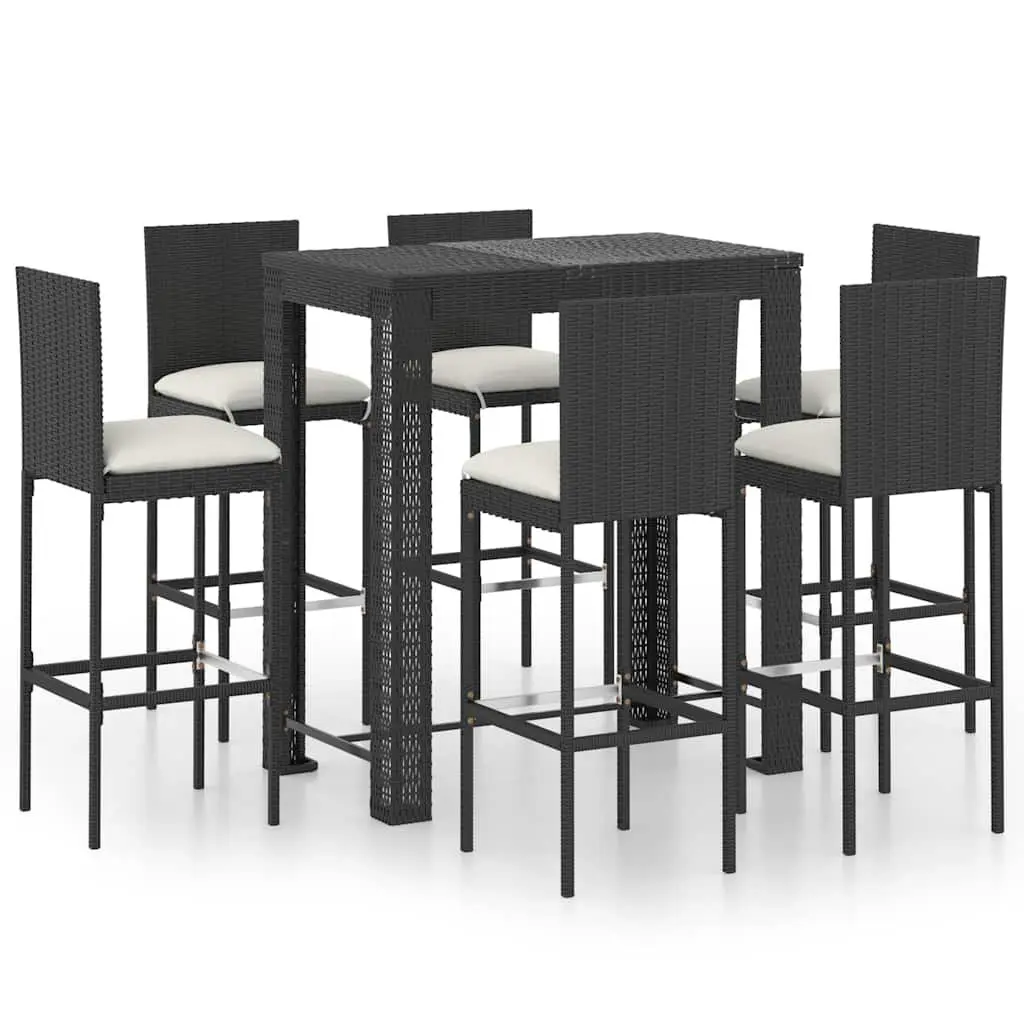 7 Piece Outdoor Bar Set with Cushions