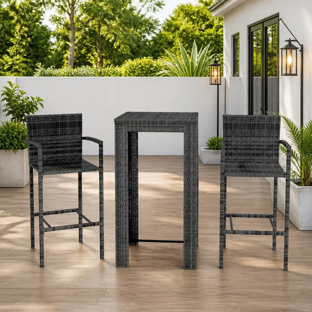 3-Piece Outdoor Bar Set with Stools
