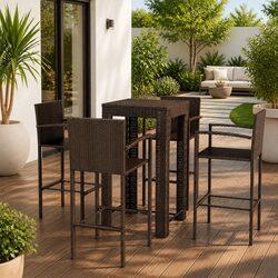 Compact 5 Piece Outdoor Bar Set - Quick and Easy