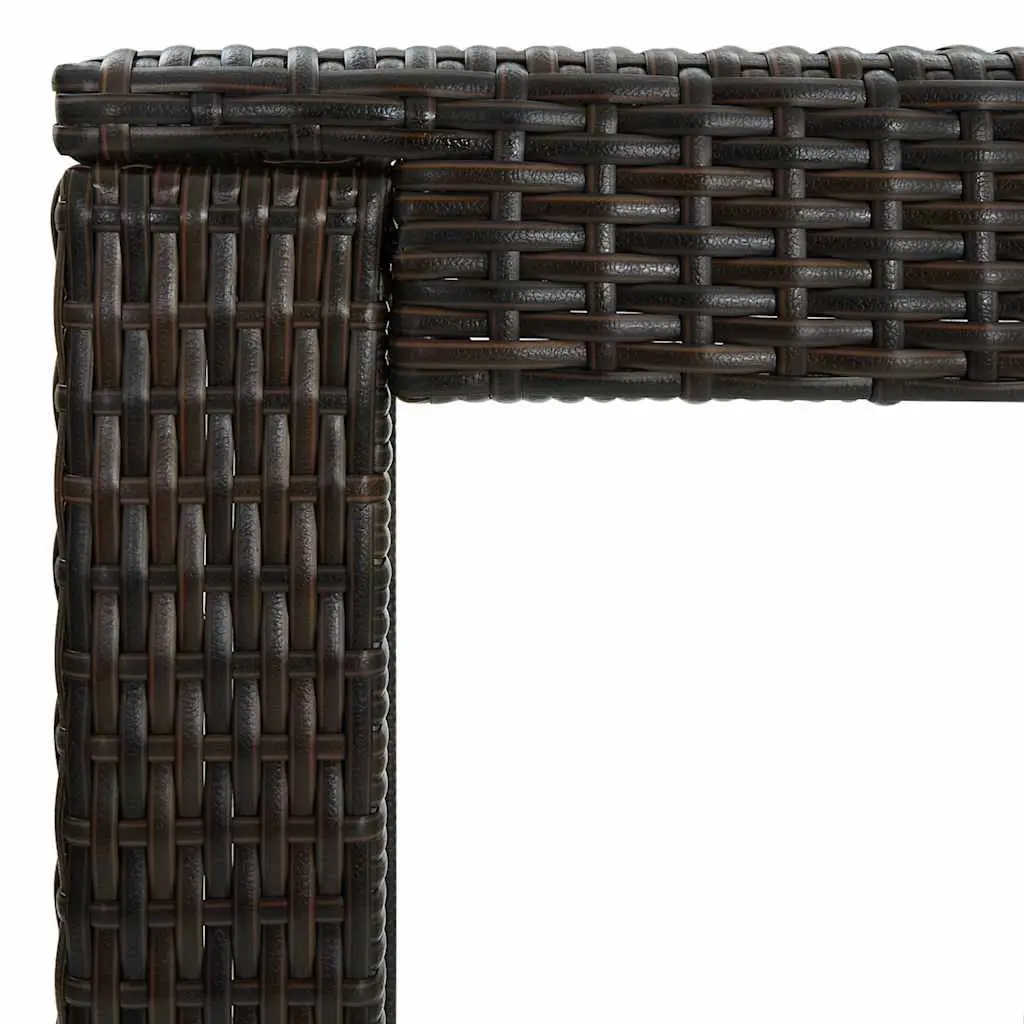Outdoor Bar Set Brown 5 Piece Poly Rattan Armrest Bar Table Stools