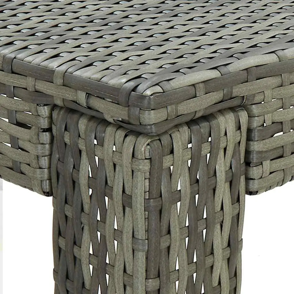 5 Piece Outdoor Bar Set Grey Poly Rattan Armrest Garden Bar Table Stools