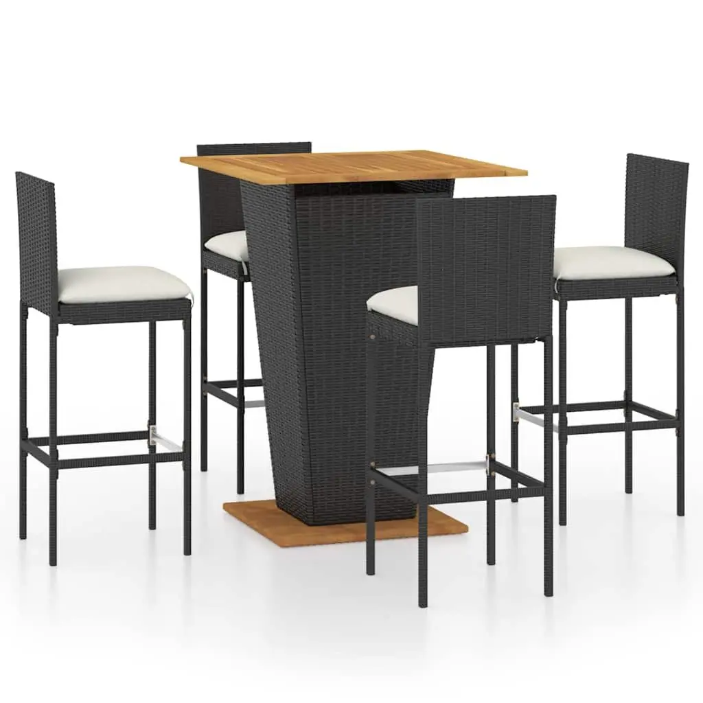 5 Piece Outdoor Bar Set with Cushions