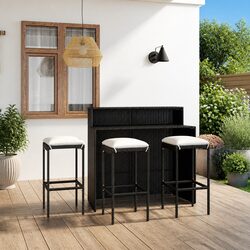 Compact and Confident Black 4-Piece Garden Bar Set