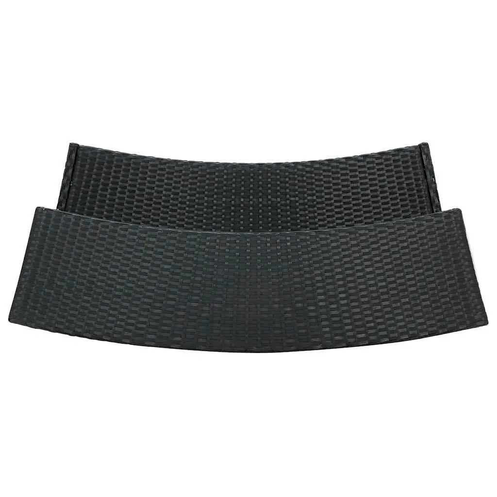 Garden Bar Set Black 3 Piece Outdoor Furniture with Cushions Weather Resistant PE Rattan Powder Coated Steel Frame