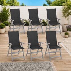 6-Piece Reclining Outdoor Chairs with Cushions