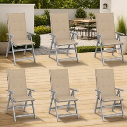 6-Chair Reclining Armchair Set for Outdoor Spaces