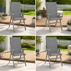 Outdoor Reclining Chairs Set 4 pcs Garden Armchairs with Cushions Acacia Wood