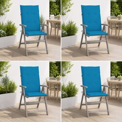 Outdoor Reclining Chairs 4 Piece Set Garden Seating with Cushions Acacia Wood