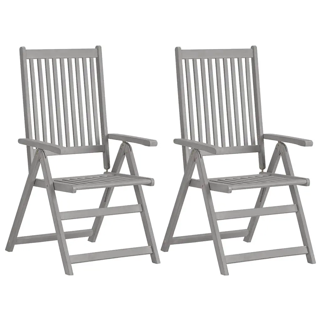 Outdoor Reclining Chairs 4 Piece Set Garden Seating with Cushions Acacia Wood