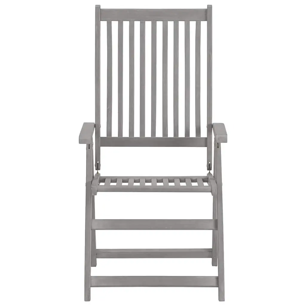 Outdoor Reclining Chairs 4 Piece Set Garden Seating with Cushions Acacia Wood