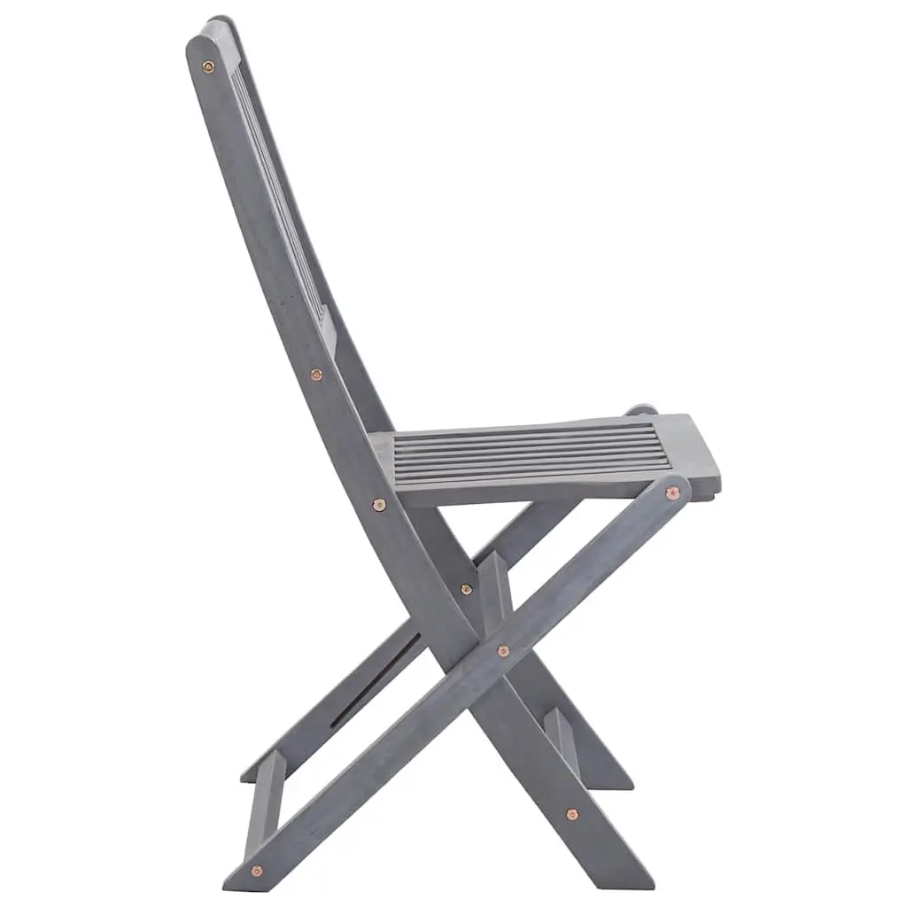 Folding Dining Chairs Set Anthracite Solid Wood 6 Piece Weather-Resistant Cushions