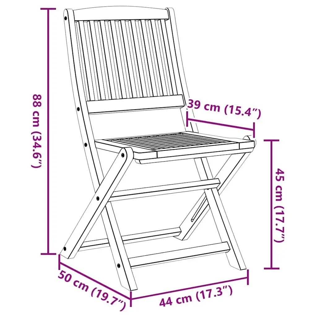 Grey Folding Dining Chair Set for Outdoor Use
