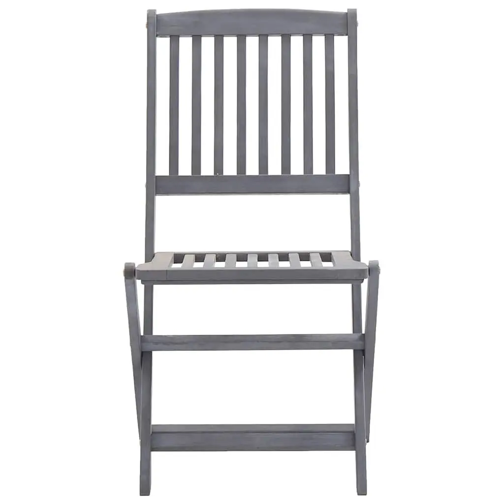 Grey Folding Dining Chair Set for Outdoor Use