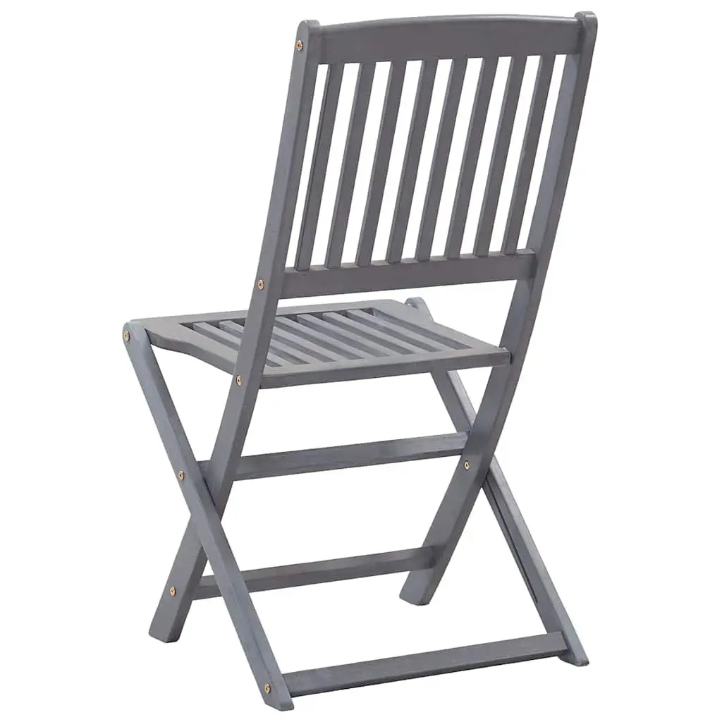 Grey Folding Dining Chair Set for Outdoor Use