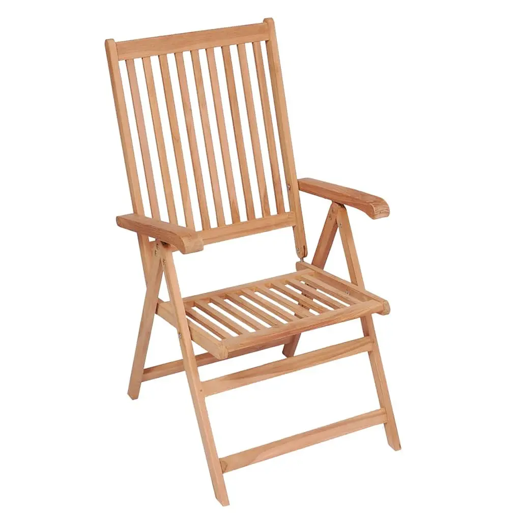 Reclining Garden Chairs Brown 6 Piece Folding Wooden Seating Set Outdoor Furniture
