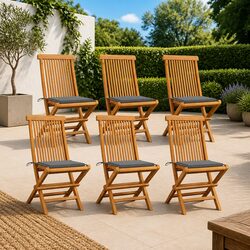 Concise and Confident: Folding Garden Chairs - 6 pcs