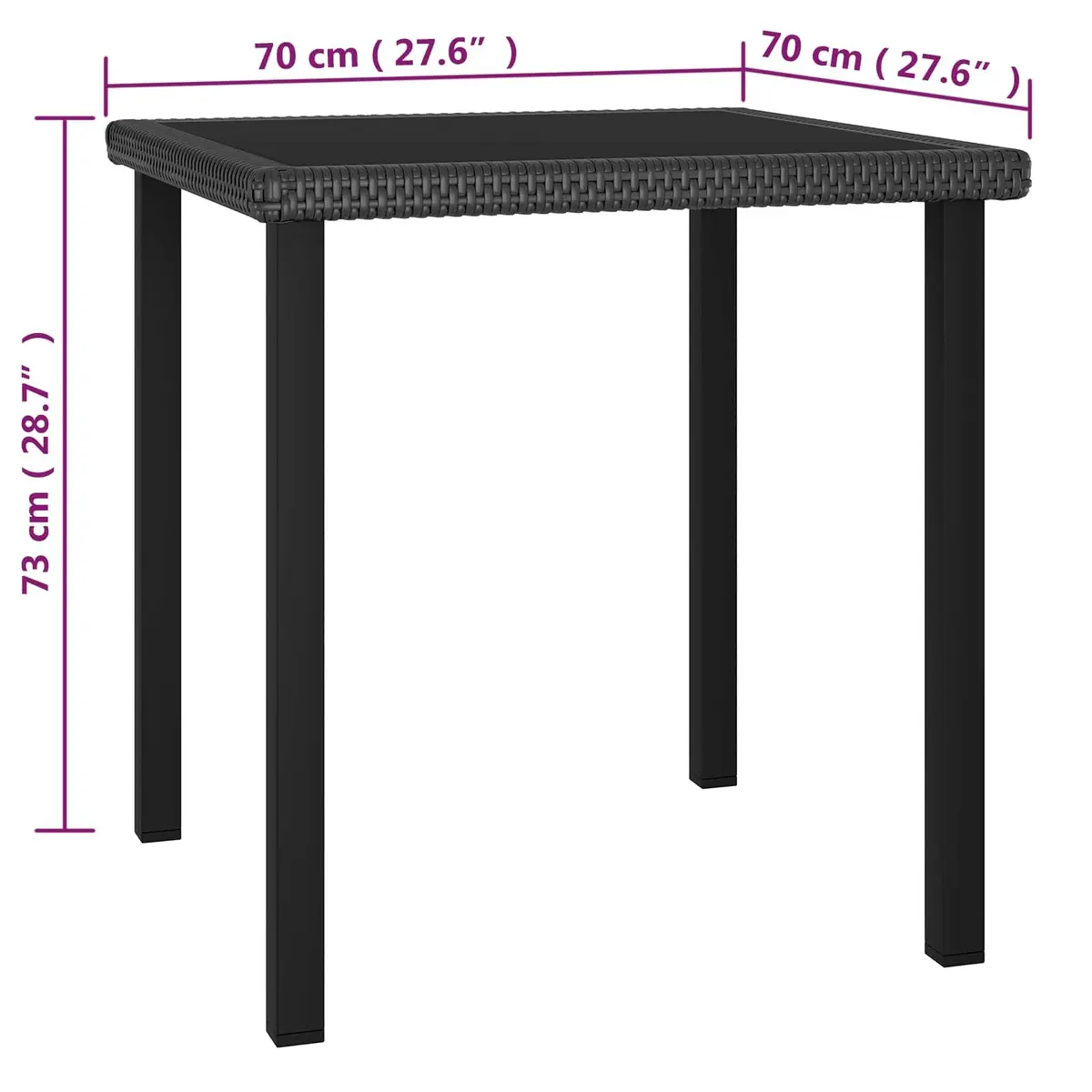 5 Piece Garden Dining Set Black Steel Frame PE Rattan Weather Resistant Outdoor Furniture