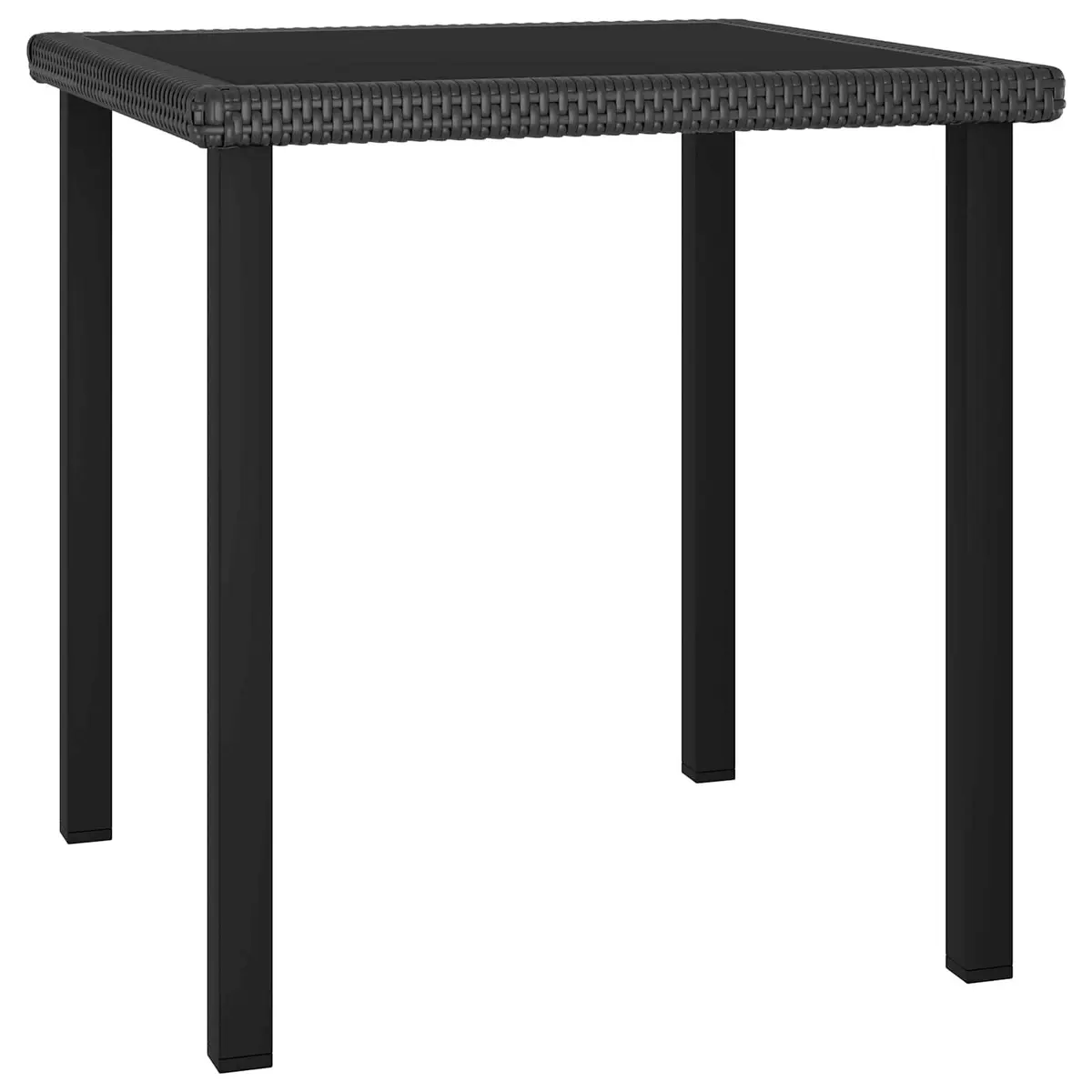 5 Piece Garden Dining Set Black Steel Frame PE Rattan Weather Resistant Outdoor Furniture