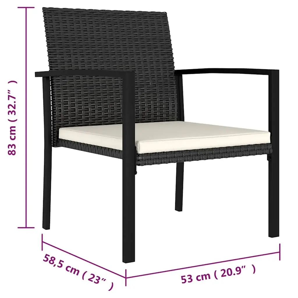 7 Piece Outdoor Garden Dining Set Patio Table Chairs Black Rattan Furniture