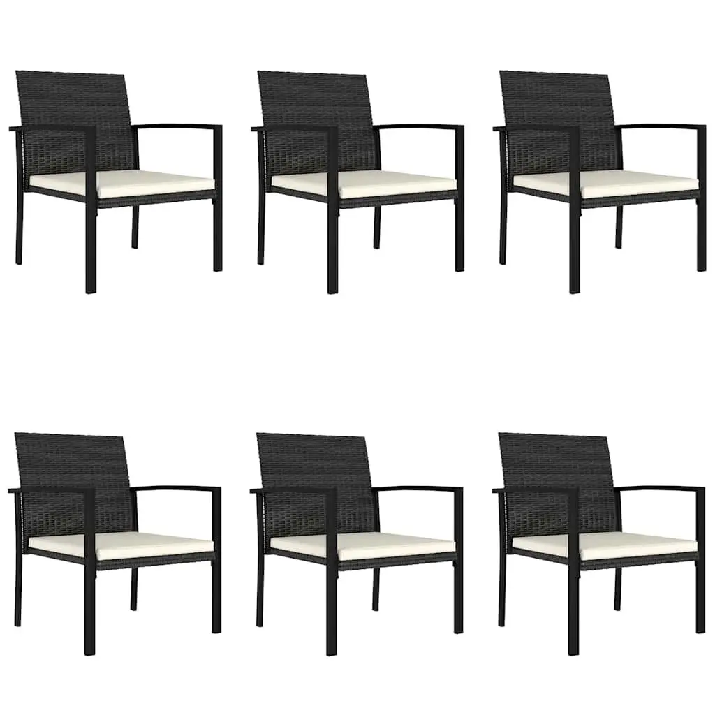 7 Piece Outdoor Garden Dining Set Patio Table Chairs Black Rattan Furniture