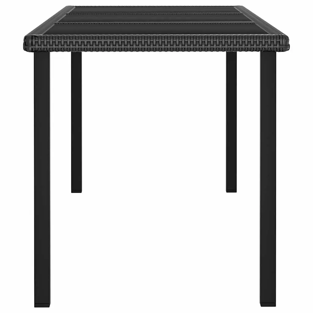 7 Piece Outdoor Garden Dining Set Patio Table Chairs Black Rattan Furniture