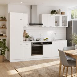 Kitchen Cabinet Set 8 Piece White Storage Cupboard Engineered Wood Furniture