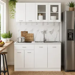 Compact 4 Piece Kitchen Cabinet Set in Elegant White