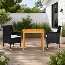 3-Piece Garden Dining Set for Outdoors