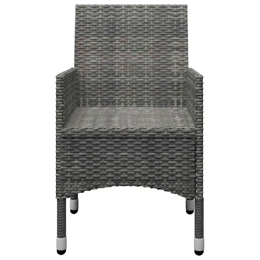 Garden Dining Set Grey 3 Piece Outdoor Furniture Table Chairs