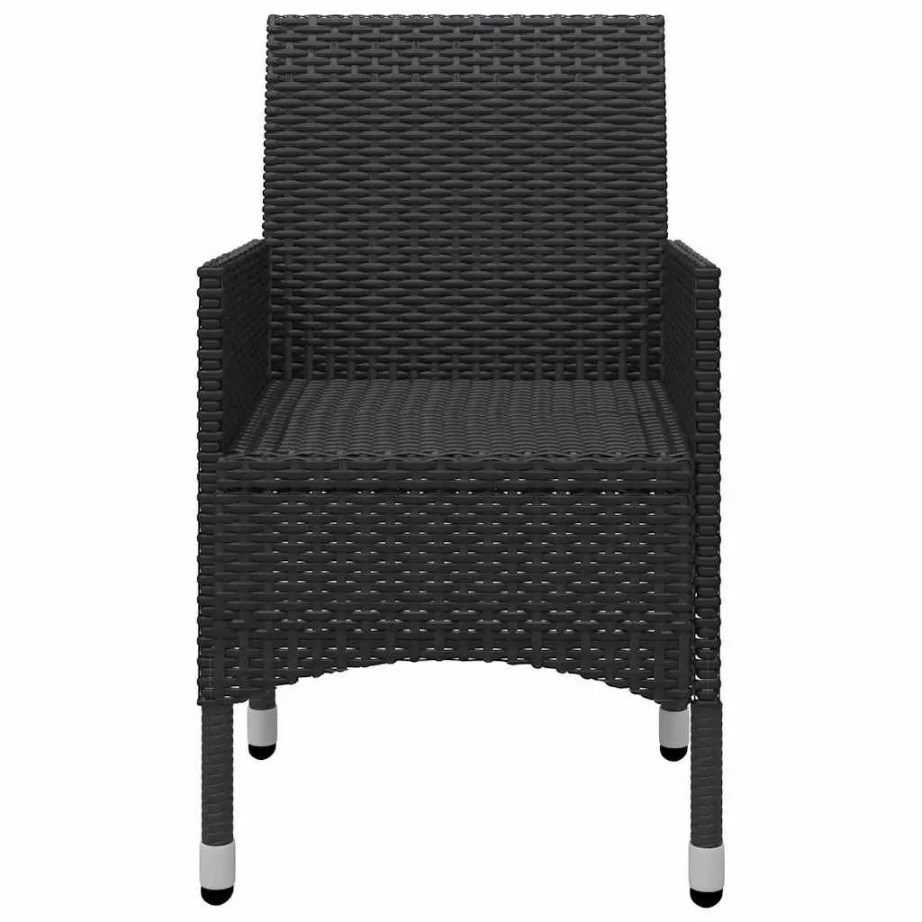Garden Dining Set 5 Piece Black Outdoor Furniture Table Chairs Cushions