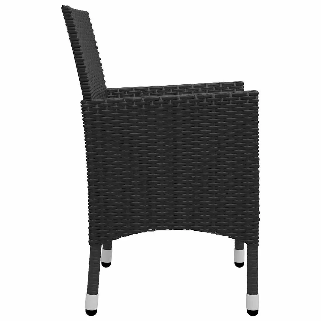 Garden Dining Set 5 Piece Black Outdoor Furniture Table Chairs Cushions