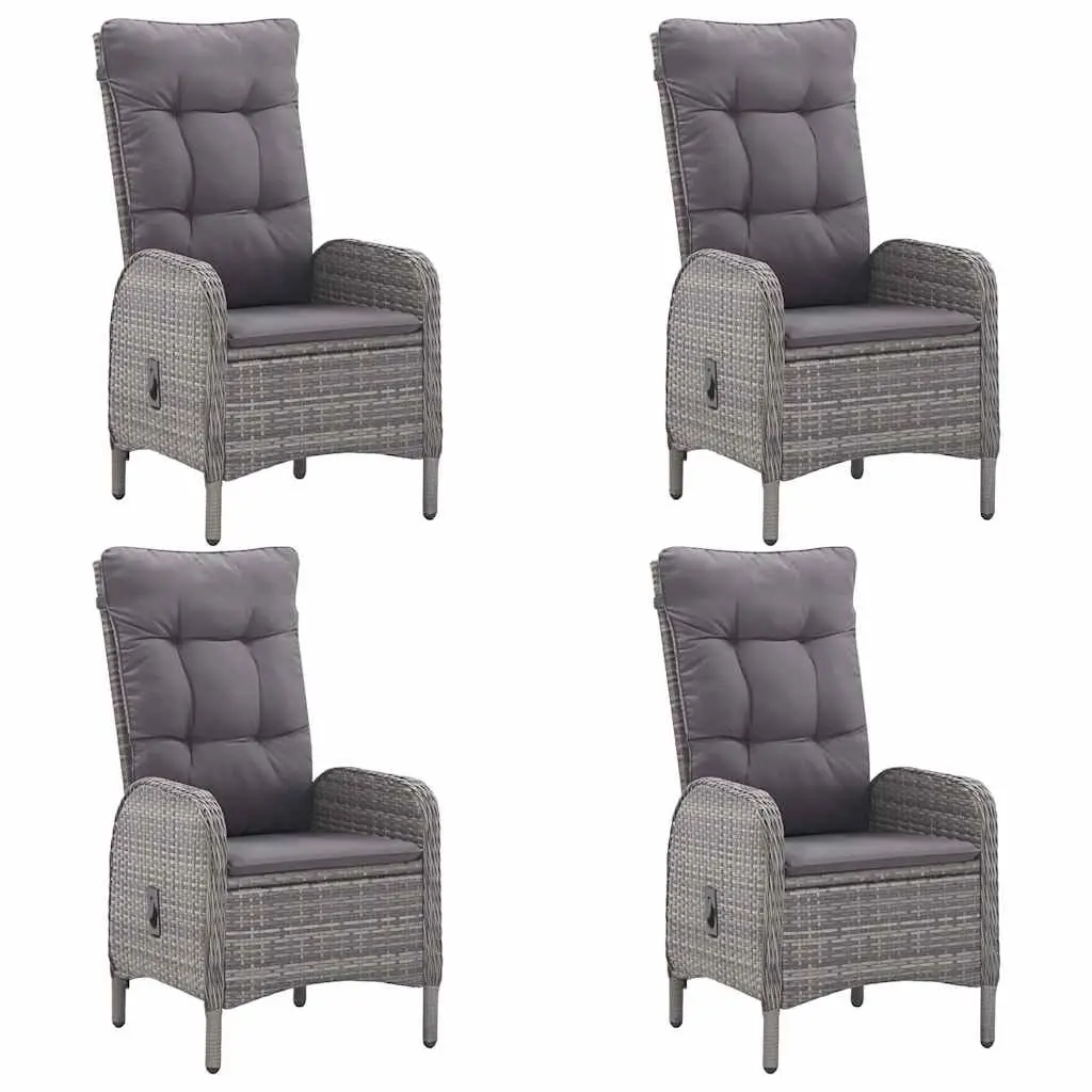 Garden Dining Set Grey 5 Piece Outdoor Table Chairs Acacia Wood Rattan