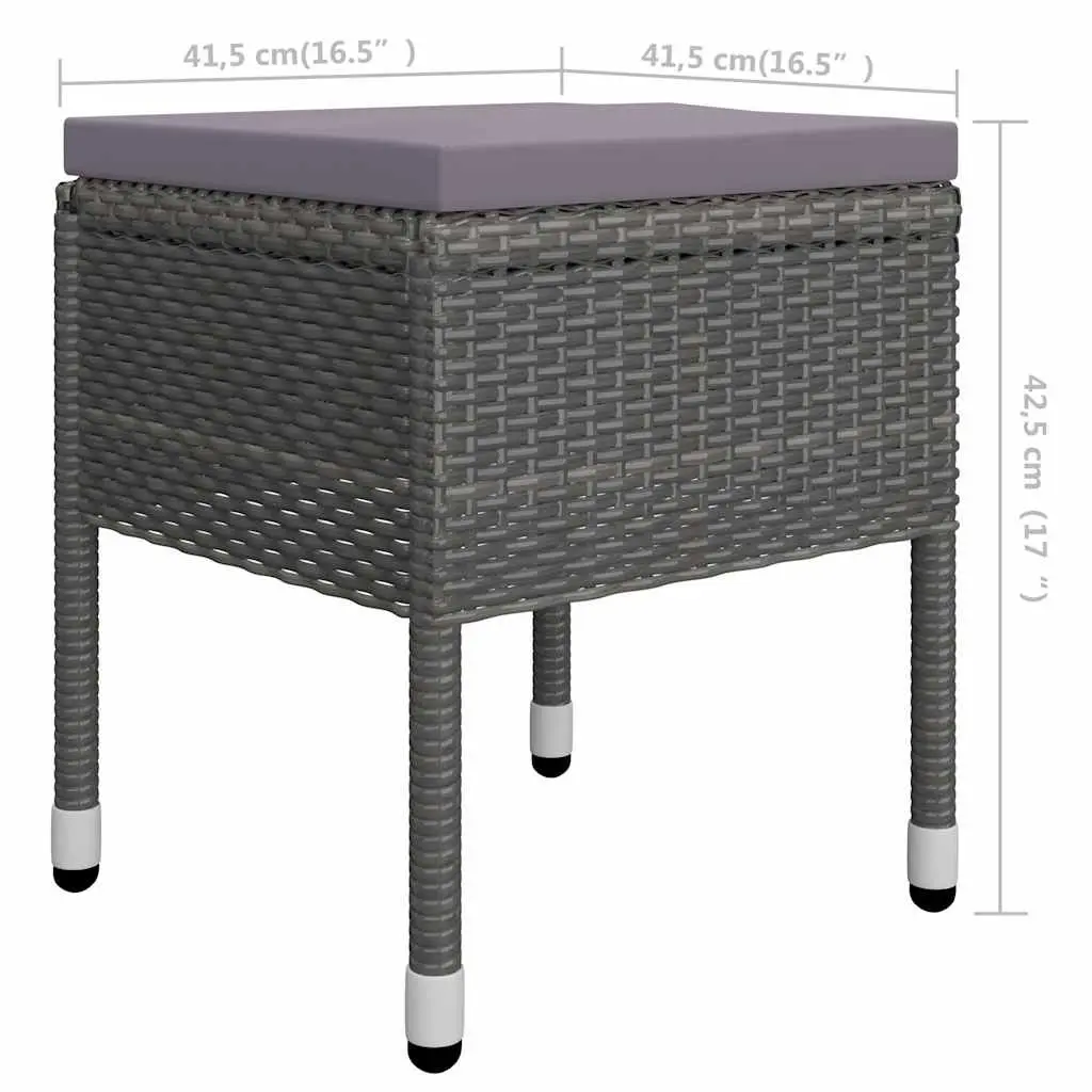 Garden Dining Set Grey 5 Piece Outdoor Furniture Table Chairs Stools
