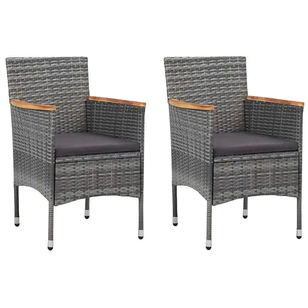 Garden Dining Set Grey 5 Piece Outdoor Furniture Table Chairs Stools