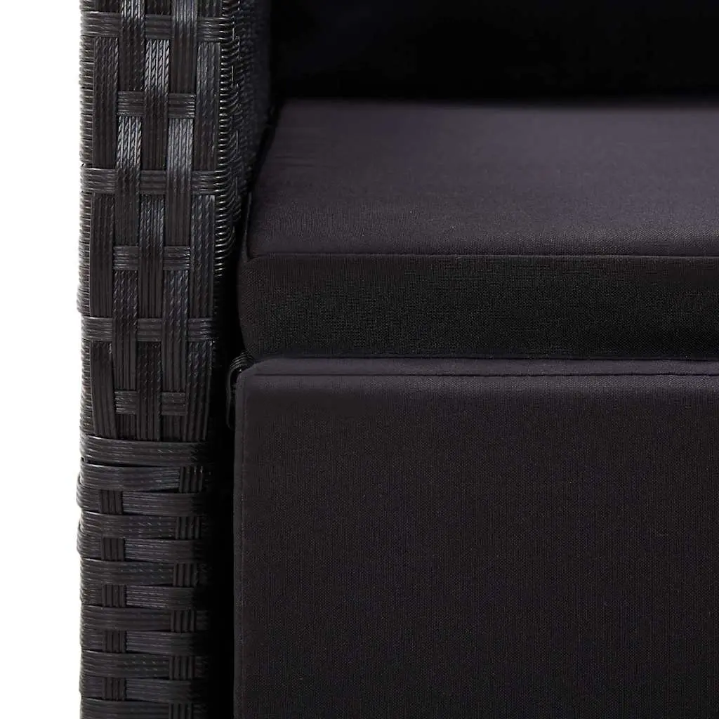 Garden Dining Set 3 Piece Outdoor Furniture Table Chairs Black Reclining
