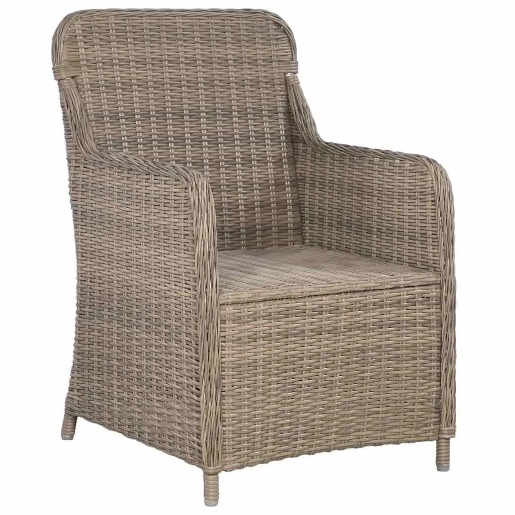 Garden Dining Set 3 Piece Brown Outdoor Furniture Acacia Wood Rattan Chairs
