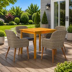 Concise 5 Piece Garden Dining Set in Acacia Wood