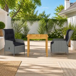 Concise 3 Piece Outdoor Dining Set - Grey Color