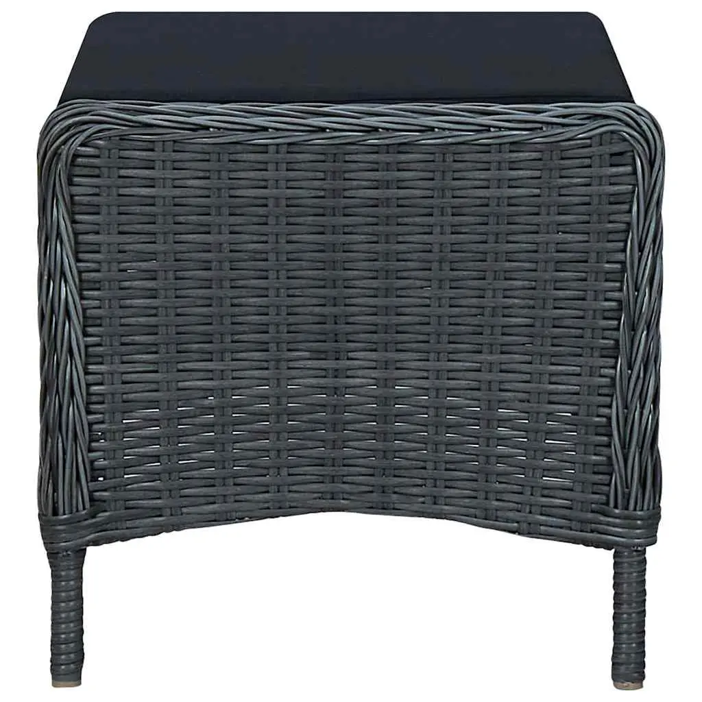 Garden Dining Set Grey 5 Piece Outdoor Furniture Table Chairs Stools