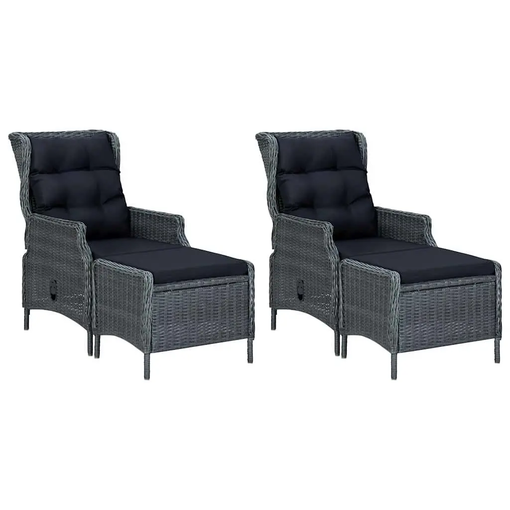 Garden Dining Set Grey 5 Piece Outdoor Furniture Table Chairs Stools