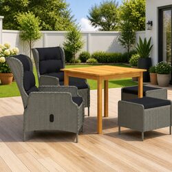 Compact 5-Piece Garden Dining Set with Comfort