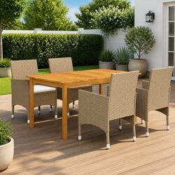 Compact 5 Piece Garden Dining Set for Comfortable Eating