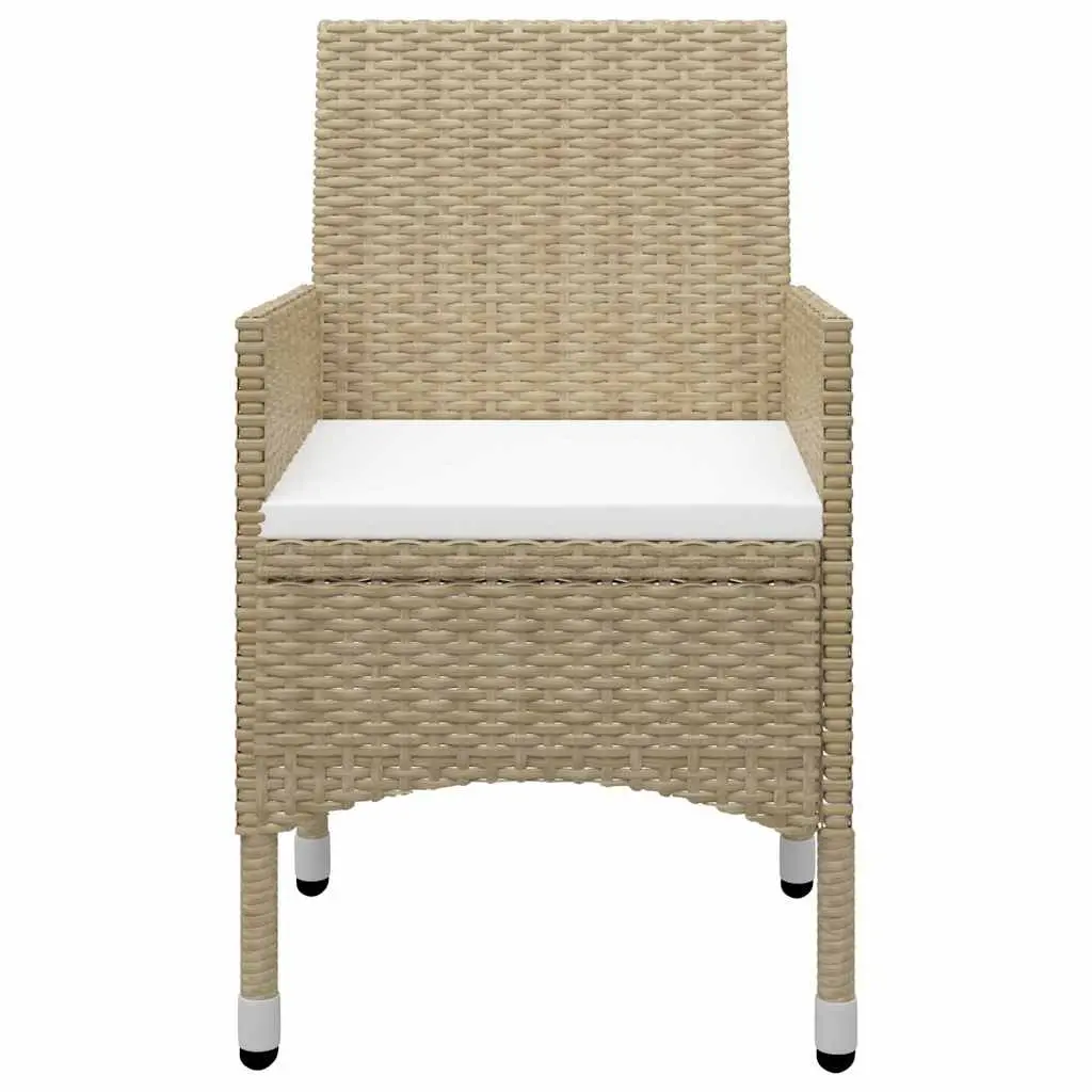 Garden Dining Set 5 Piece Outdoor Furniture Table Chairs Beige Patio Dining