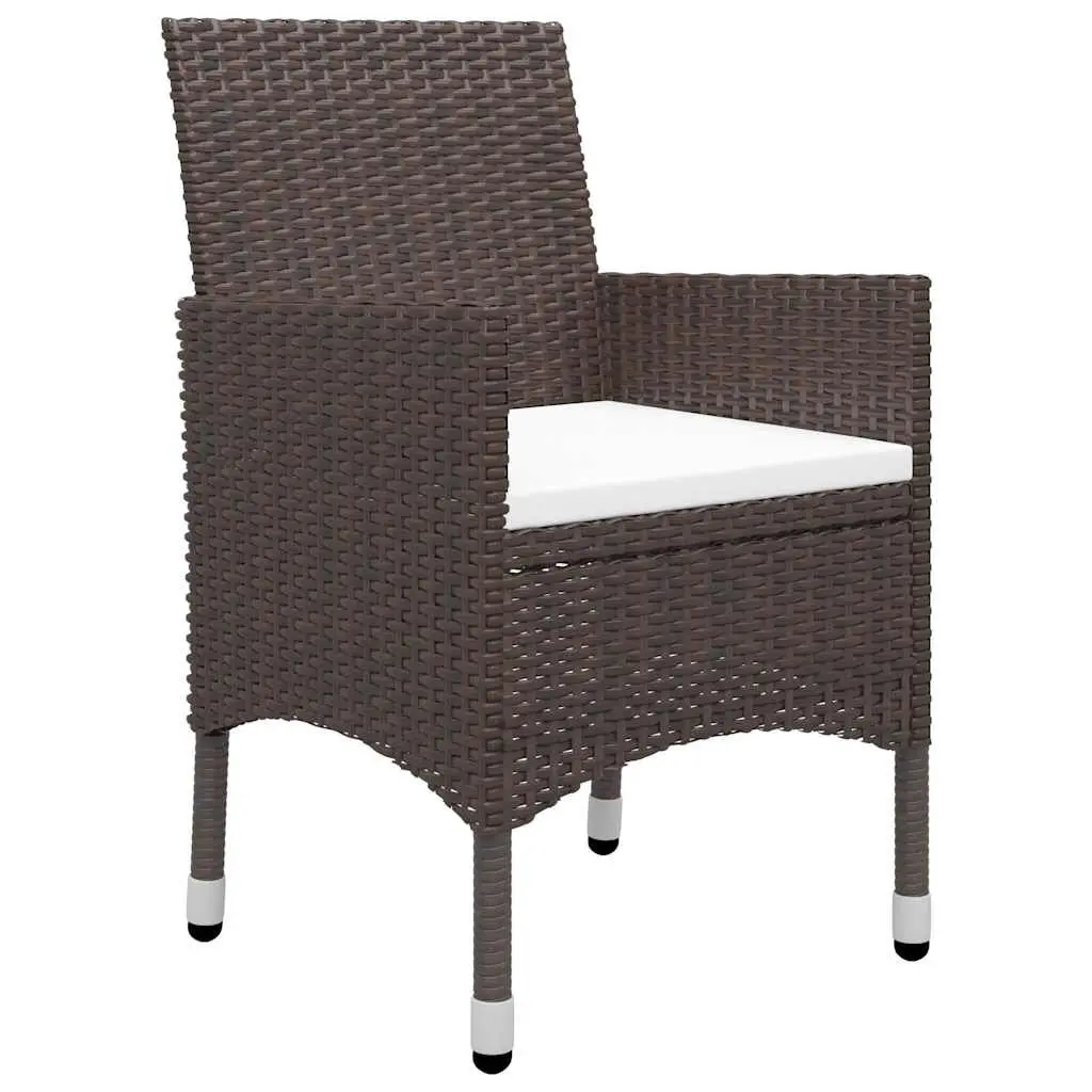 5 Piece Outdoor Dining Set with Cushions Brown Ergonomic Comfort Durable Acacia Wood Table and Steel Frame