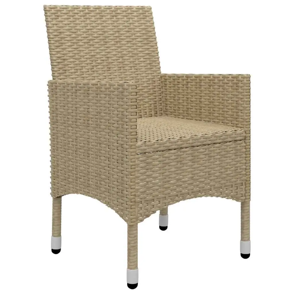 Garden Dining Set 7 Piece Outdoor Table Chairs Beige Patio Furniture