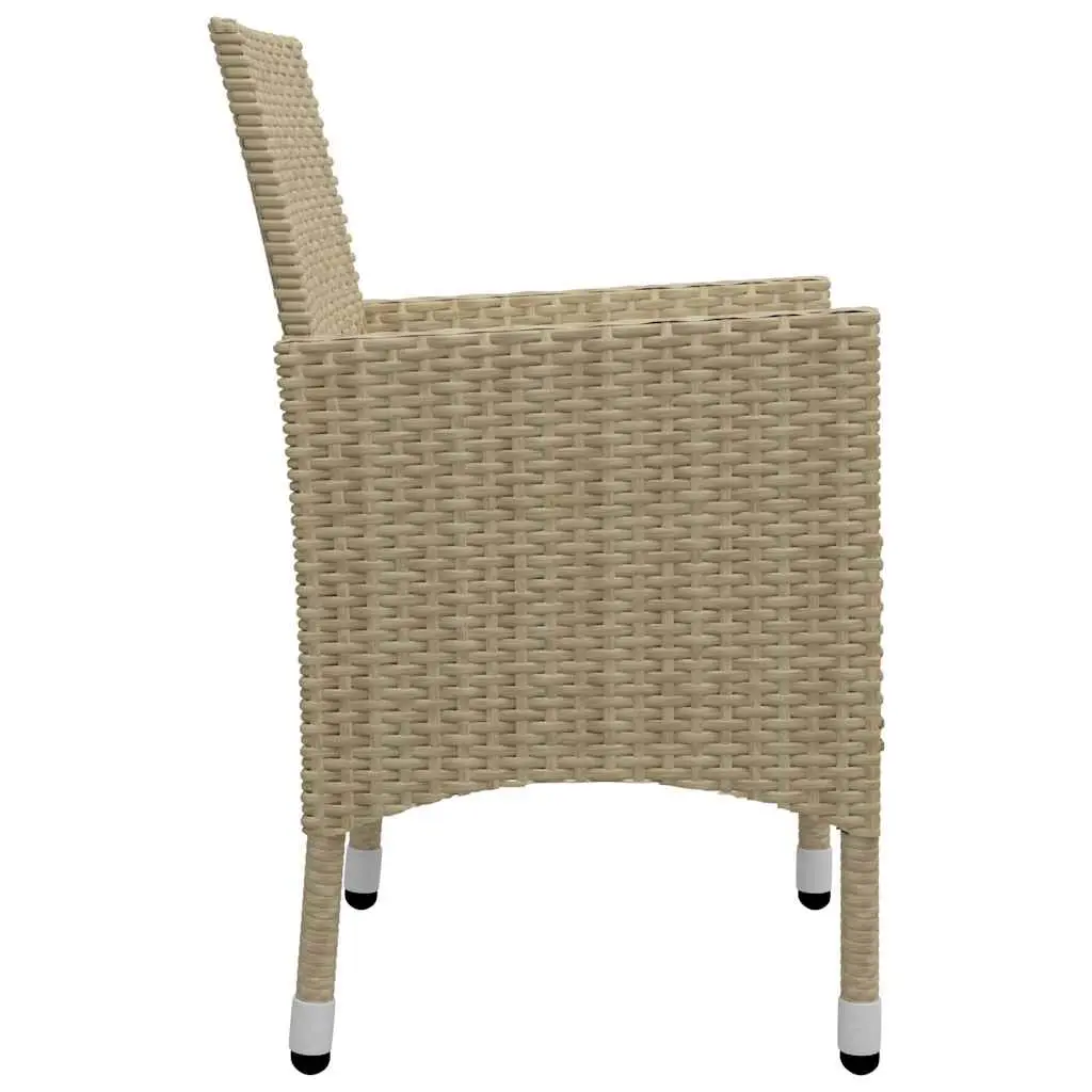 Garden Dining Set 7 Piece Outdoor Table Chairs Beige Patio Furniture