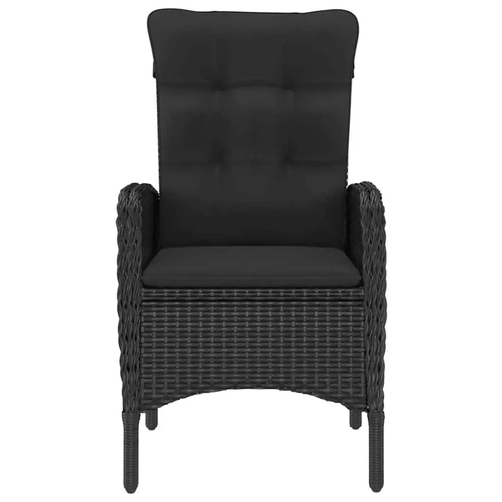 Garden Dining Set 5 Piece Black Outdoor Furniture Table Chairs with Cushions
